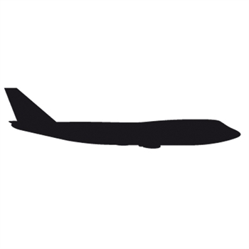 Aufkleber Flugzeugmotiv "Jumbo Jet", schwarz