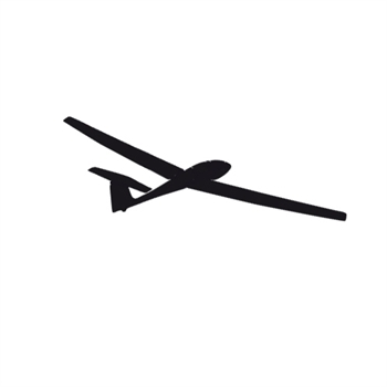 Aufkleber Flugzeugmotiv "Segelflugzeug 2", schwarz, klein