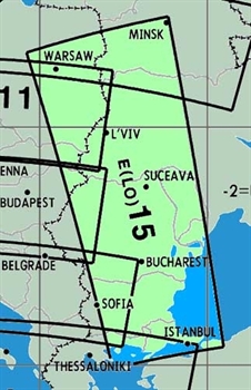 Enroute Chart E(LO)15 Rumänien, teilweise Polen/Ukraine
