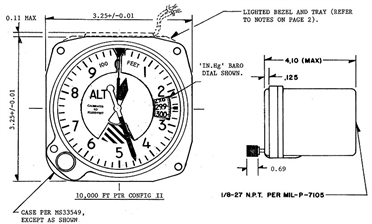 Fein-Grob-Höhenmesser 0 - 20.000 ft.