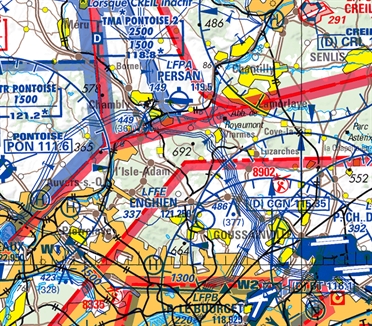 Flight Planner / Sky-Map IGN-Karte Frankreich inkl. Anflugkarten