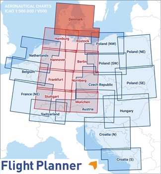 Flight Planner / Sky-Map Visual 500 Chart Danmark incl. visual approach charts
