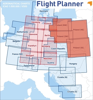 Flight Planner / Sky-Map Visual 500 Karte Polen inkl. Anflugkarten