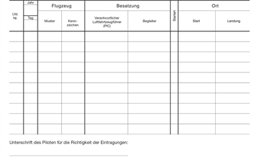 Flight Logbook for Glider EU-FCL