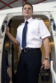 Pilot Shirt COMFORT FIT, white, short sleeve