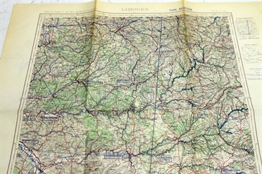 Historische Karte Frankreich Limoges 1956