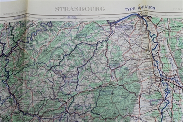 Historische Karte Frankreich Straßburg 1956