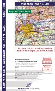 ICAO Karte München mit Nachttiefflugstrecken