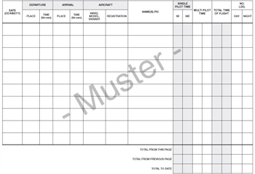 Pilot Logbook EASA FCL