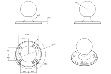 RAM MOUNT Base Plate round (C-Ball)