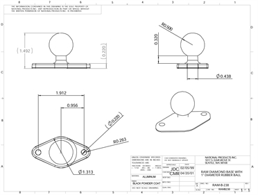 RAM MOUNT Base Plate Diamond (B-Ball)