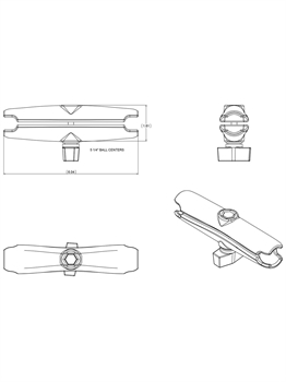 RAM MOUNT Verbinder ca. 150 mm (B-Kugel)