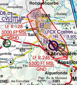 Rogers Data VFR Karte Frankreich Süd-West