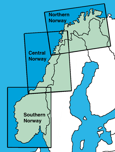 Luftfahrtkarten, Headsets, Flugfunk - VFR Kartenset für Norwegen, VFR