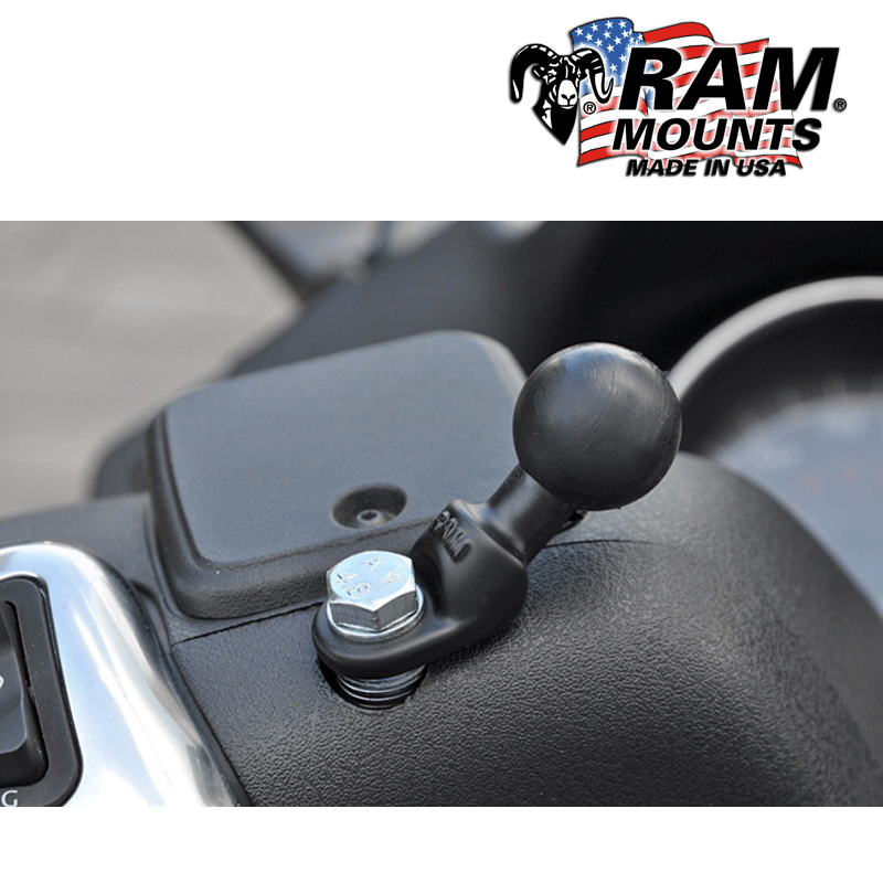 RAM Mounts Motorrad-Basisbefestigung Lenkerkopf - B-Kugel (1 Zoll), für  Innendurchmesser 12-33 mm