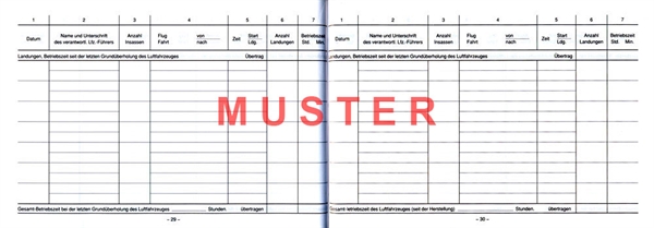 Aircraft Logbook Glider