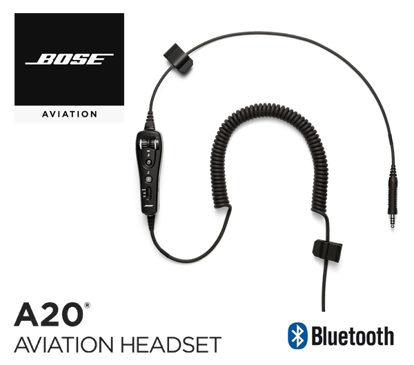 Bose A20 Cable assy - Heli-Version, with Bluetooth, Electret Mic, sprial cord