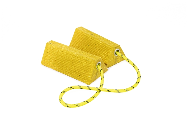 Aircraft chocks, plastic (recycled), yellow, 1 pair