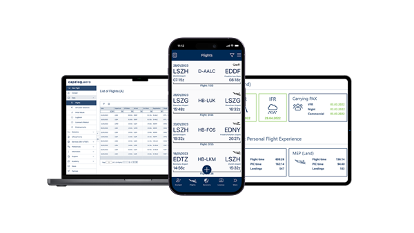 Digitales Flugbuch capzlog.aero
