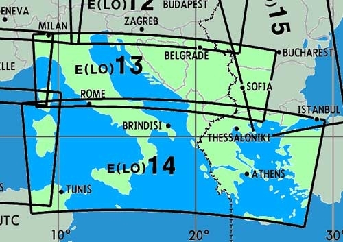 Enroute Chart E(LO)13/14 Italy, Balkan, Greece