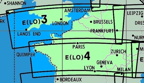 Enroute Chart E(LO)3/4 Belgien, Frankreich, Schweiz