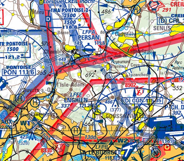 Flight Planner / Sky-Map IGN-Chart France incl. visual approach charts