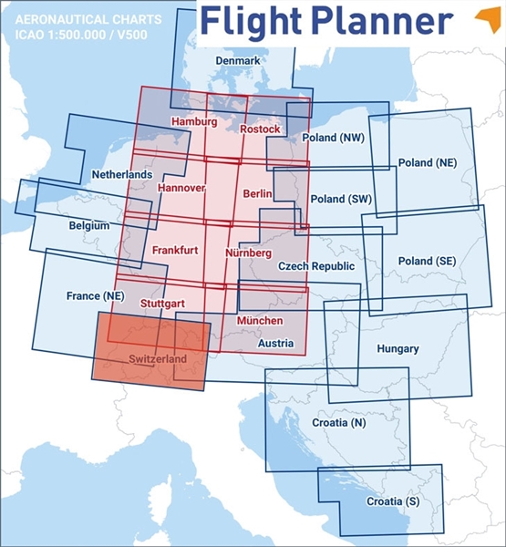 Flight Planner / Sky-Map Visual 500 Chart Switzerland