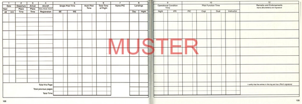 Logbook for Professional Pilot