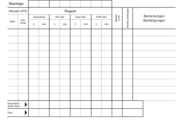 Flight Logbook for Glider EU-FCL