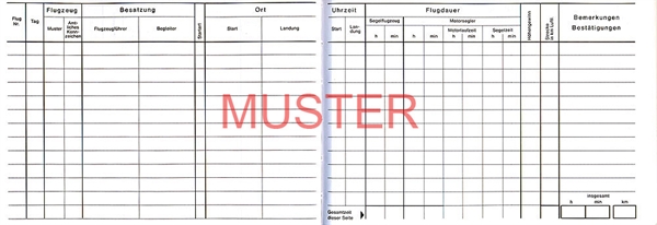 Flight Logbook for Glider & Motor glider