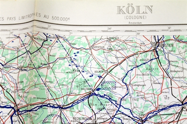 Luftfahrtkarten, Headsets, Flugfunk - Historische Karte Köln 1954