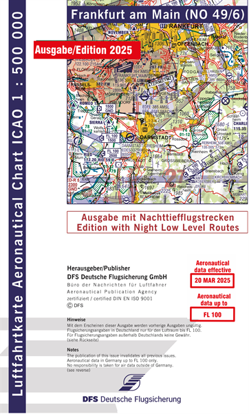 ICAO Chart Frankfurt with Night Low Level Routes