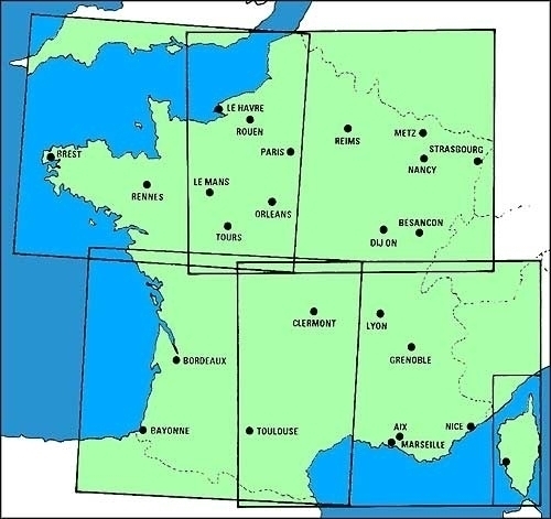 ICAO Karte Frankreich, Satz 4 Blatt, 2024