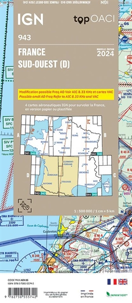 ICAO Karte Frankreich, Süd-West, Blatt 3