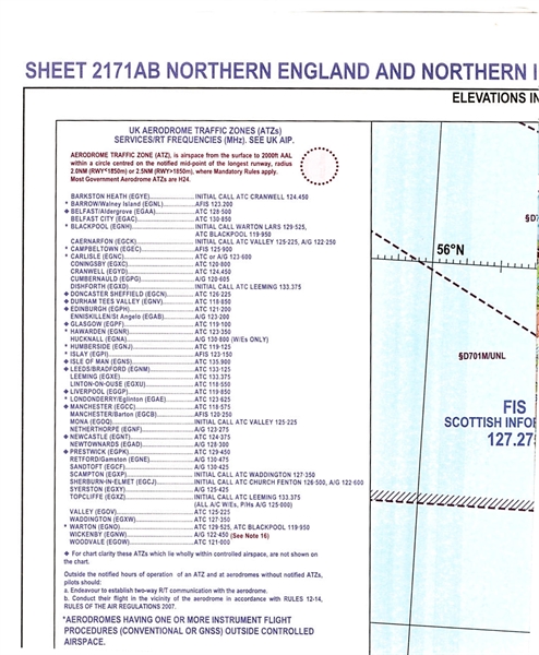 ICAO Chart United Kingdom, Northern England