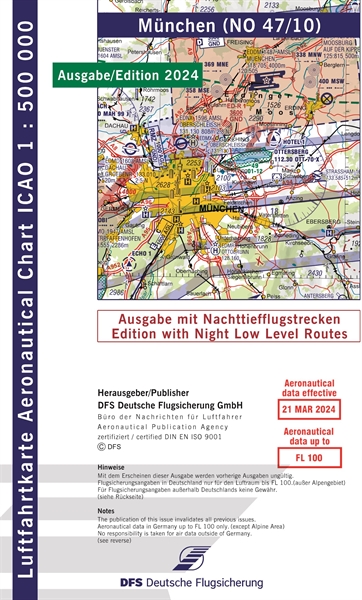 ICAO Chart Munich with Night Low Level Routes