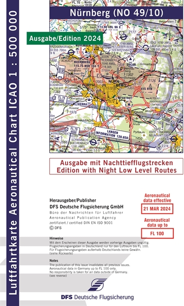 ICAO Chart Nuremberg with Night Low Level Routes