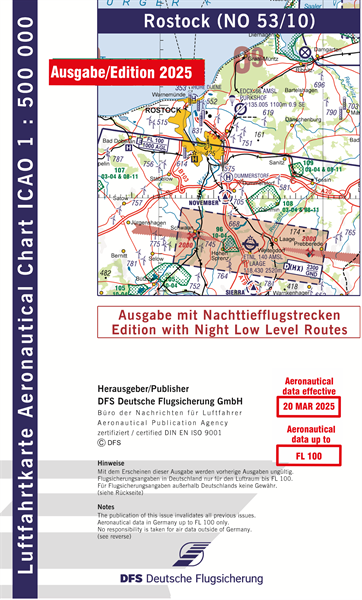 ICAO Chart Rostock with Night Low Level Routes