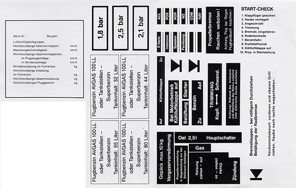 Motor Glider Panel Marking Set