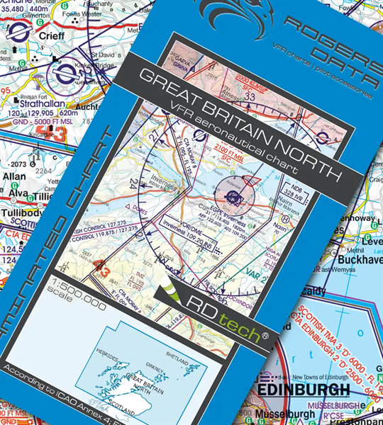 Rogers Data VFR Chart Great Britain North 2024