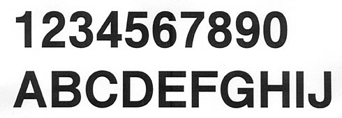 Registration Letters and Numbers, Height 30 cm