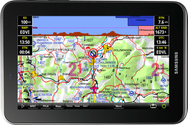 Sky-Map for Android, with ICAO Chart Germany and AIP