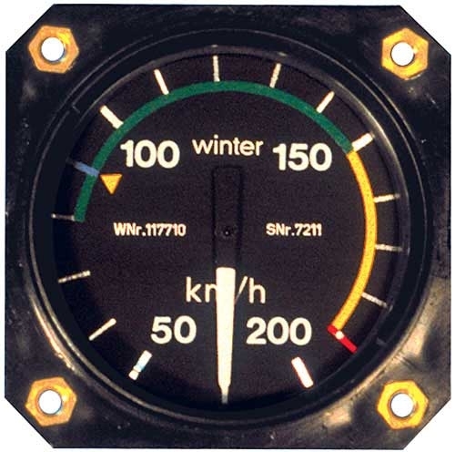 Airspeed Indicator 7 FMS 2, range 0-200 km/h