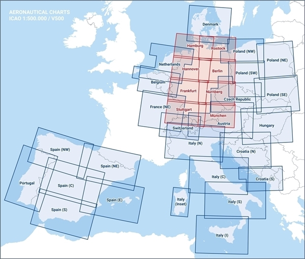 V500-Karte Italien, Satz 4 Blatt, 2024