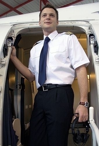 Pilot Shirt, BODY FIT, white, short sleeve