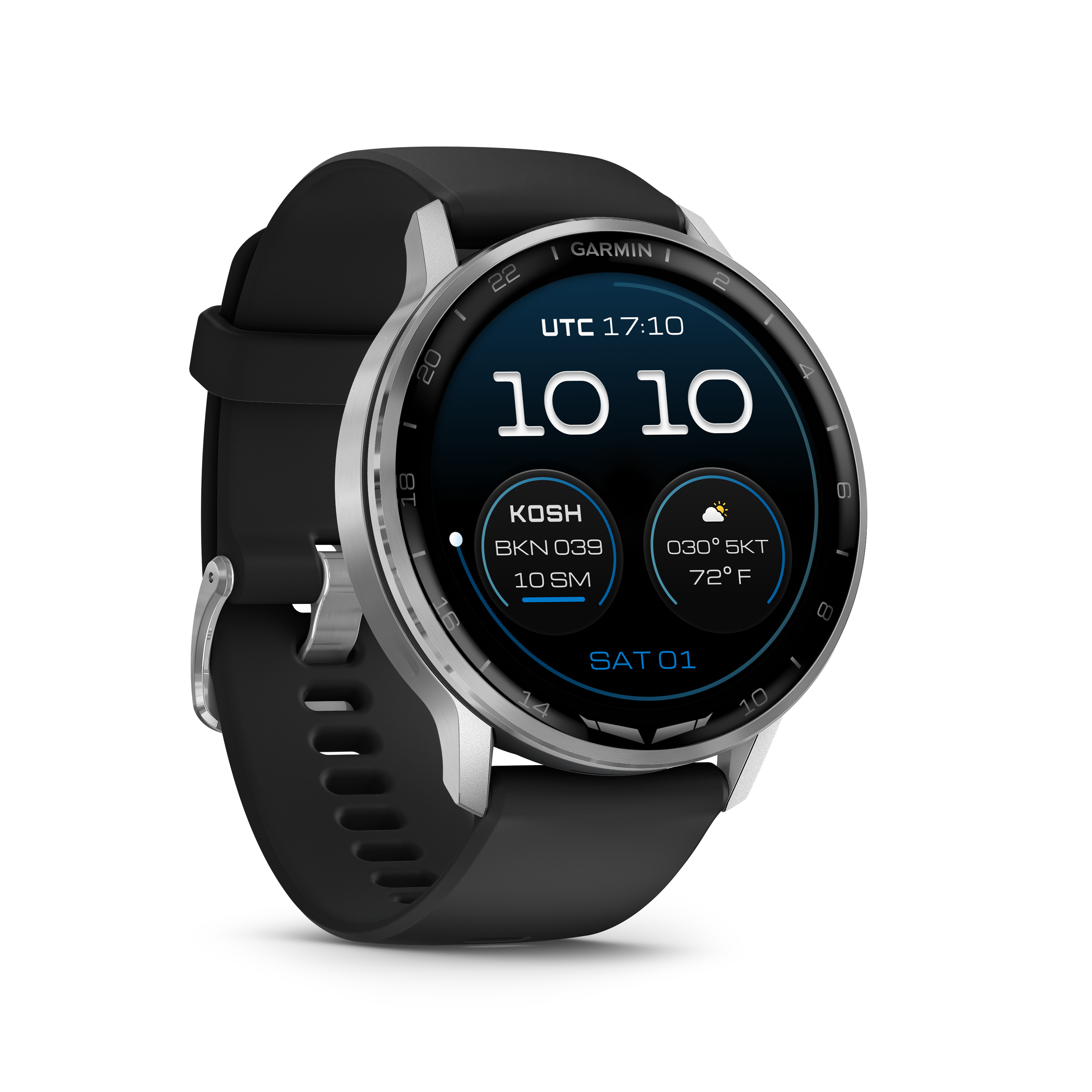Garmin D2 Air X15 Pilotenuhr, Schwarz / Silber