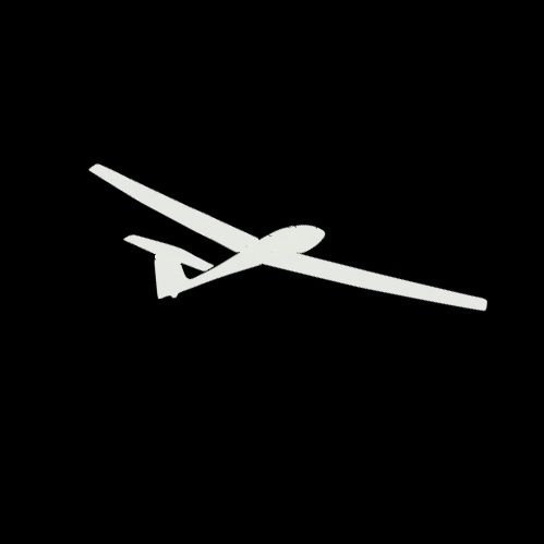 Aufkleber Flugzeugmotiv "Segelflugzeug 2", weiß, klein