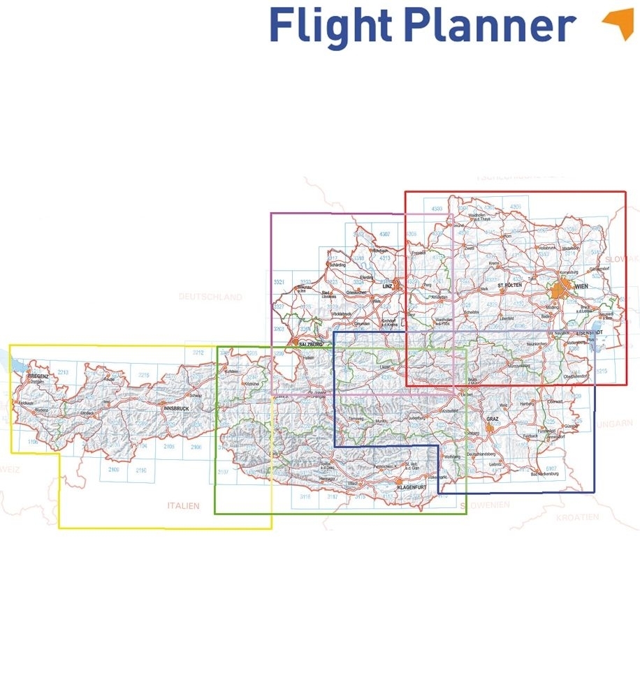 Flight Planner / Sky-Map VFR Karte Österreich 1:200.000