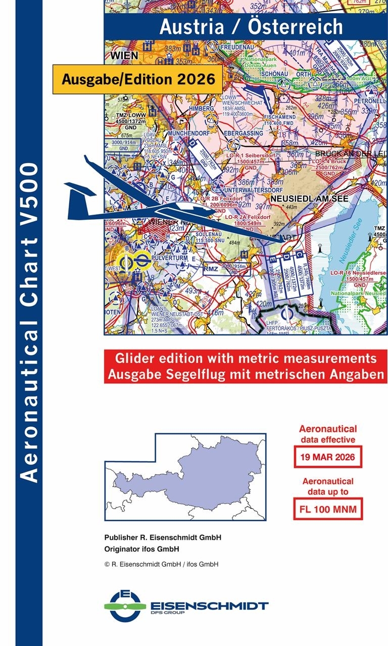 V500-Karte Österreich Segelflug