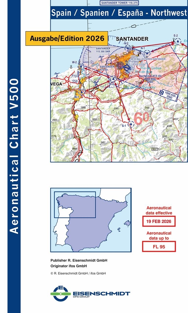 V500-Karte Spanien Nordwest
